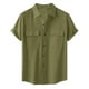 thumbnail image 1 of Hombres Casual Botones Sólidos Playa Doble Bolsillo Turndown Camisa De Manga Corta Blusa Pompotops oipoqjl48371, 1 of 9