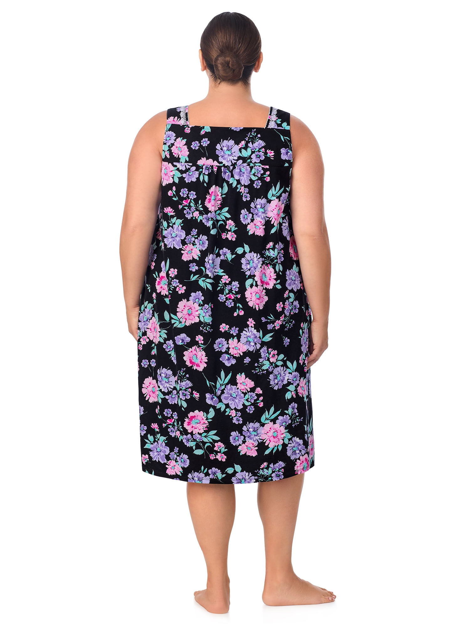Aria Women's 100% Cotton Sleeveless 40" Nightgown, Sizes XS-5X