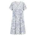 thumbnail image 3 of Women Zip Up Robe Short Bathrobe Lightweight House Coats Trendy Print House Dress Pockets Nightgown, 3 of 6