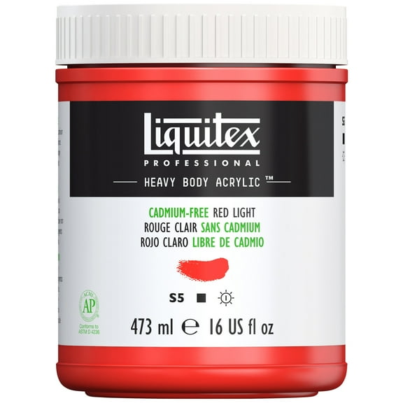 Liquitex Professional Heavy Body Acrylic Color, 16 oz., Cadmium Free Red Light