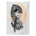 thumbnail image 3 of Ambesonne Russian Tablecloth Rectangular Table Cover, Slavic Woman, 60"x90", Pale Peach White, 3 of 4