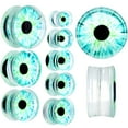 thumbnail image 4 of Body Candy Womens 7/8" 2Pc Clear Acrylic Blue Eyes Double Flare Tunnel Plug Ear Plug Gauges Set of 2 22mm, 4 of 4