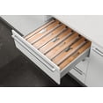 thumbnail image 2 of 2 in 1 Wrap Dispenser with Cutter and Labels, Plastic Wrap, Aluminum Foil and Wax Paper Dispenser for Kitchen Drawer, Bamboo Roll Organizer Holder, Compatible with 12" Roll, 2 of 6