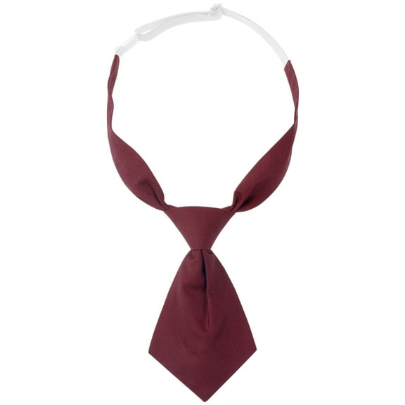 INSPIRE CHIC Women's Pre-tied Short Ties Solid Color Small Tie for Uniform School Burgundy One Size