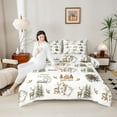thumbnail image 4 of Castle Fairy 3-Piece Queen Size Comforter Set - Animal Deer Merry Christmas Print, 4 of 8