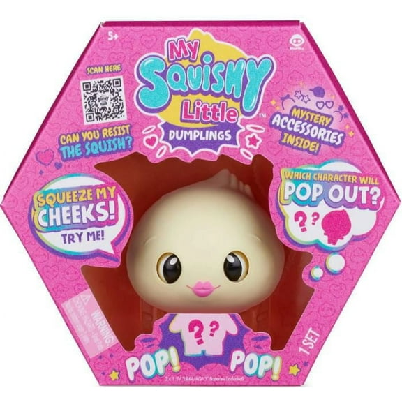 WowWee My Squishy Little Dumplings Dee Doll Figure, Pink