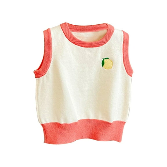 Mercatoo Baby Toddler Boys Girls Patchwork 𝐂olorblock Crew Neck Sweater Vest Sleeveless Pullover Knitted Tank Tops