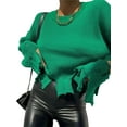 thumbnail image 2 of Liacowi Women Juniors Knitted Sweater Long Sleeve Ripped Pullover Punk Jumpers Tops Fall Loose Knitwear for Teen, 2 of 7