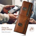 thumbnail image 5 of Dteck for Samsung Galaxy Note 20 Slim Back Case, Luxury Shockproof Classical Retro Premium PU Leather Hybrid Wallet Card Slots Back Anti-Drop Protective Case Cover, brown, 5 of 5