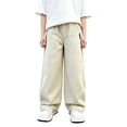 thumbnail image 2 of Swanpen Boys Cargo Pants Elastic Summer Loose Fit Lightweight Trousers, Drawstring Sweatpants for Kids 5-15Y Beige, 2 of 6