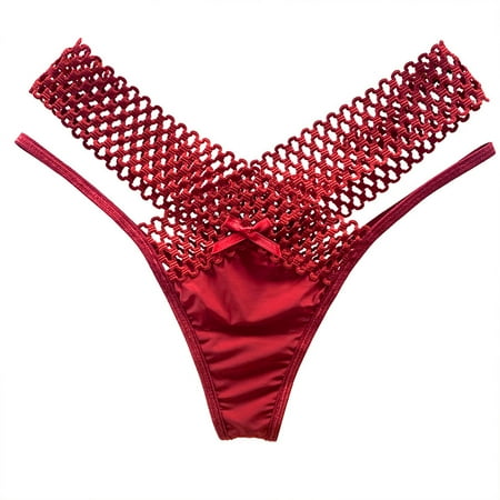 

opvise Women Panties Low Waist Hollowed Out Cross-belt See-through Thin Strip Underwear Black One Size