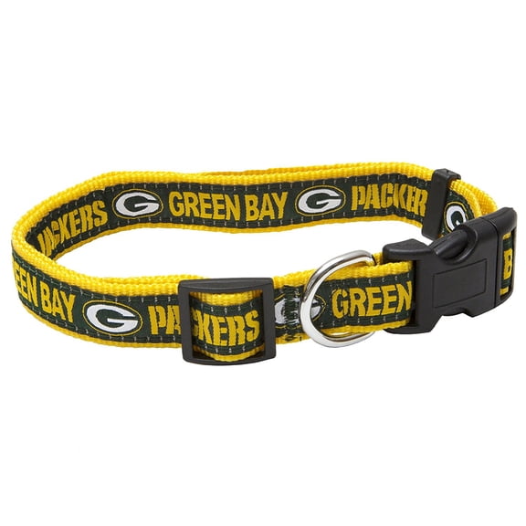 Pets First NFL Green Bay Packers Dog Collar - Heavy-Duty, Durable & Adjustable Football Collar for Dogs/ CATS - Medium