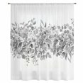 thumbnail image 2 of Black Grey Eucalyptus Leaves Sheer Curtains 72 Inches Long, Spring Summer Botanical Floral Light Filering Curtains, Breathable Simi Curtain Privacy Drapes for Living Room Bedroom Window Treatment, 2 of 9