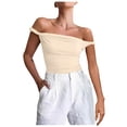 thumbnail image 2 of Summer Womens Plus Size Tank Tops Solid Color Sleeveless Slims Beige Padded Tank Tops XS-XL, 2 of 6