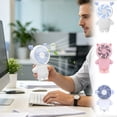 thumbnail image 7 of JHyouerji Mini Portable Fan,White Cute Adjustable Wind Speed Lightweight USB Rechargeable Personal Handheld Fan for Travel Women Summer Gift, 7 of 7