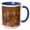 Blue/White, variant on 3drose, Utah, Moab, Canyonlands Np. Potash Road, Petroglyphs - Us45 Tdr0013 - Trish Drury, 11oz Two-tone Black Mug