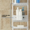 thumbnail image 3 of Mainstays Large Over the Shower Caddy with Shelves and Deep Basket, Heavy Duty Plastic, Frosty Finish, 3 of 7