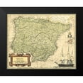 thumbnail image 2 of Vision Studio 24x20 Black Modern Framed Museum Art Print Titled - Spain Map, 2 of 5