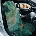 thumbnail image 2 of Xixirimido Sweat Towel Car Seat Cover for Gym Workout Athletic Running Towel for Outdoor Sports Universal Auto Front Seat Protector for Trucks, SUV, Green Marble, 2Pack, 2 of 8