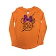 thumbnail image 2 of Disney Girls Orange Minnie Mouse Trick Or Treat Halloween Flip Sequin Shirt XS, 2 of 2
