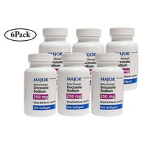 Major Docusate Sodium 250 mg Stool Softener Laxative Softgels for Constipation, 100 Count, 6 Pack