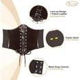 thumbnail image 4 of Women Corset Belt Patent Leather Tied Waspie Belt Vintage Lace-up Cinch Elastic Waist Belt Cosplay Halloween, 4 of 7