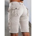 thumbnail image 2 of Bermudas de Mujer con Diseño de Bolsillo con Solapa Bermudas Cargo 2023 TrendyWhiteSmall, 2 of 5