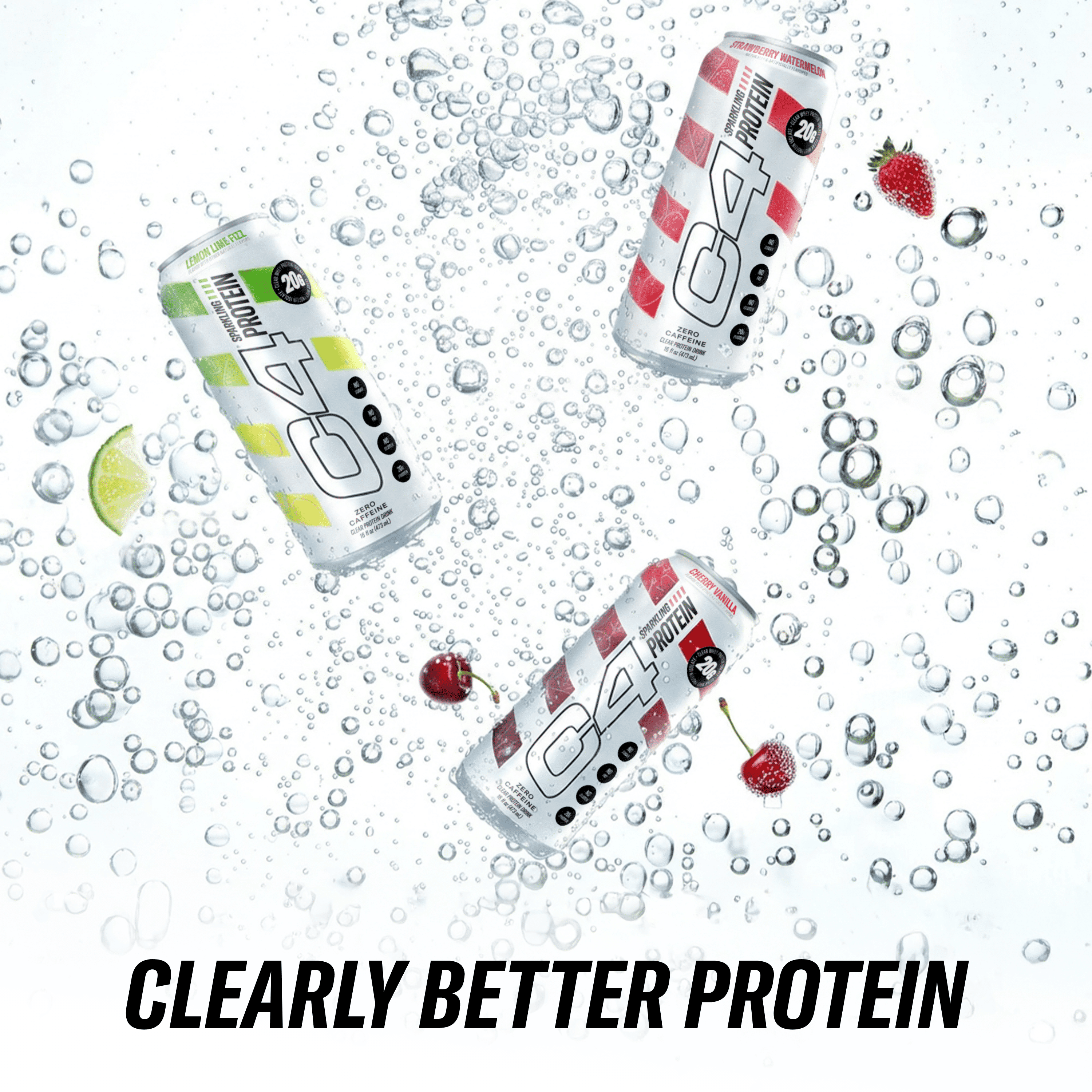 C4 Clear Protein Soda Cherry Vanilla, Ready to Drink, 16 fl oz