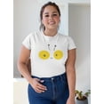 thumbnail image 2 of Cute Happy Bee Eyes Doodle T-Shirt Women -Image by Shutterstock, Female Medium, 2 of 4