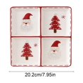 thumbnail image 3 of Christmas Ceramic Serving Dish Santa Claus Snack Appetizer Tray Dessert Platter Square Divided Serving Platter for Xmas Holiday Dining Table Decoration(C), 3 of 5