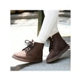 thumbnail image 4 of Gomelly Womens Snow Boots Lace Up Ankle Bootie Round Toe Booties Casual Warm Boot Work Outdoor Winter Shoes Brown 8, 4 of 5