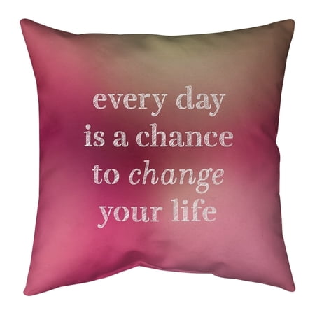 UPC: 0655172537115 | ArtVerse Quotes Multicolor Background Change Your Life Quote Pillow-Faux Suede 20 x 20 Large
