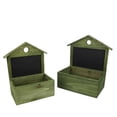 thumbnail image 2 of CC Christmas Decor Set of 2 Decorative Wooden Green Rectangular Christmas Boxes with Chalkboard, 2 of 2