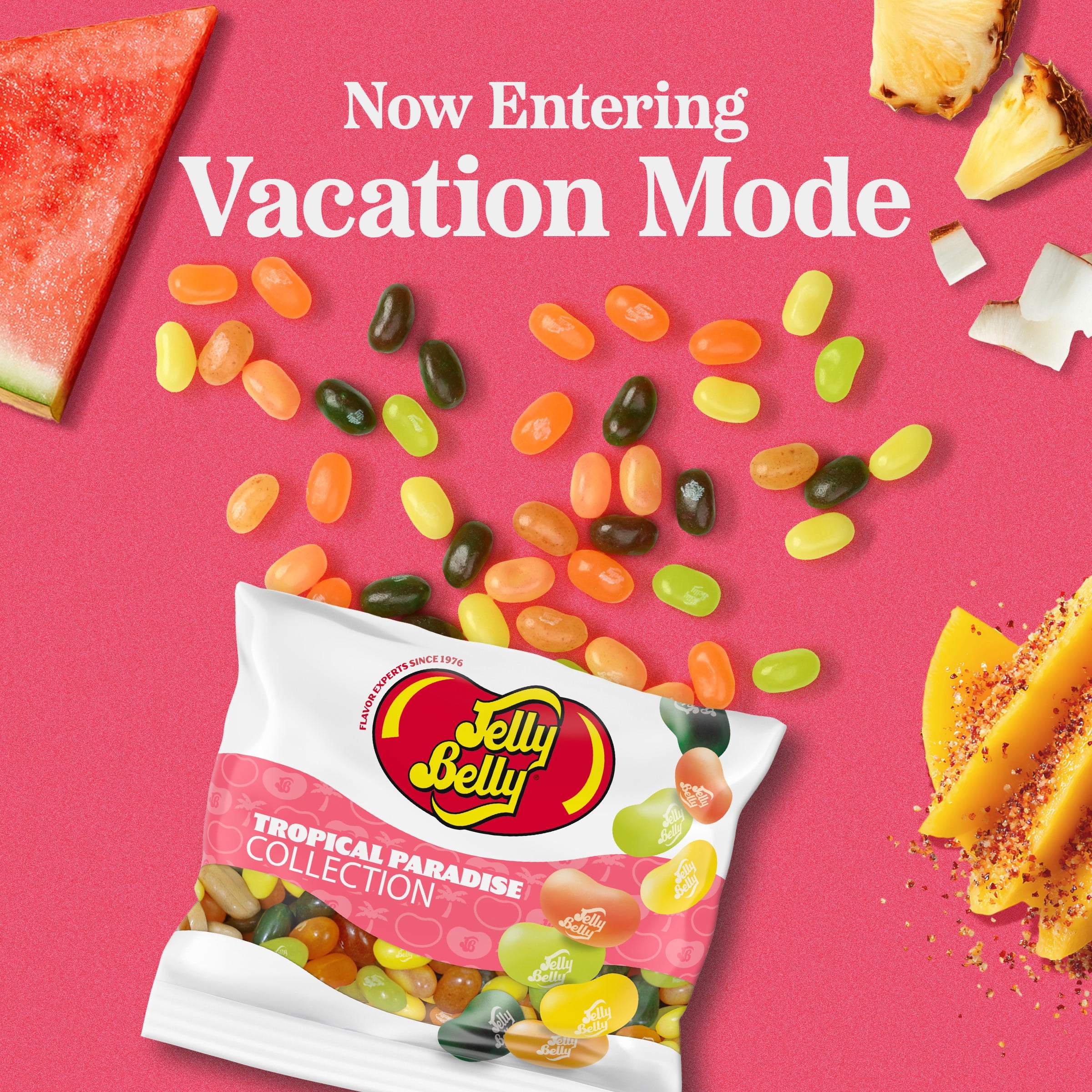 Jelly Belly Tropical Paradise Jelly Bean Collection - 3.5 oz Grab & Go® Bag, 12-Count Case - Genuine, Official, Straight from the Source