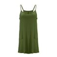 thumbnail image 6 of Htigea Clearance Womens Summer Casual Sleeveless Romper Loose Spaghetti Strap Shorts Jumpsuits with Pockets 2025 Clothes Army Green,L, 6 of 7