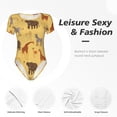 thumbnail image 4 of Pofeuu Cute Animals Print Short Sleeve Body Suits Women Round Neck Bodysuits for Women Onesie Adult Set Body Suit-Small, 4 of 7