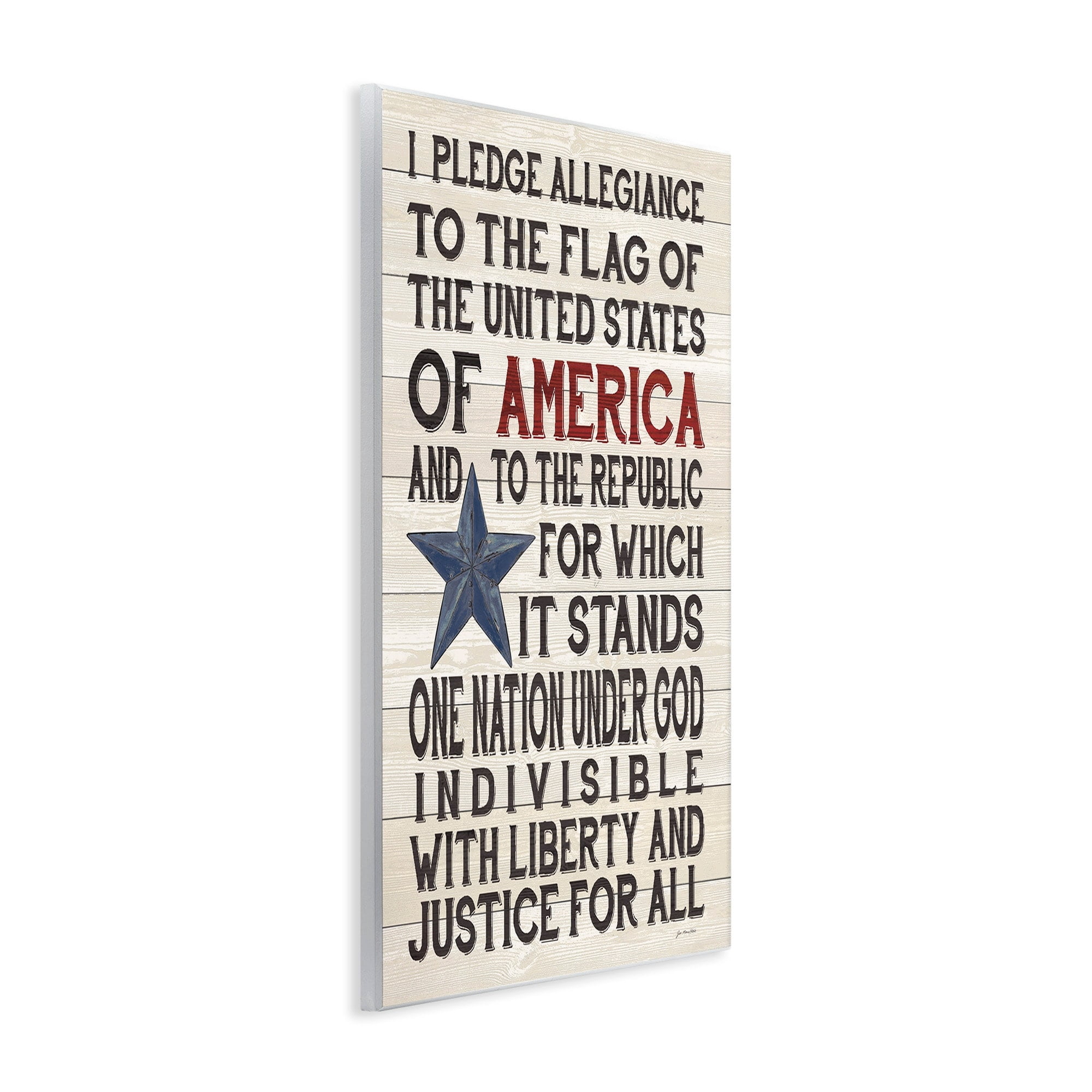 Stupell Industries Pledge of Allegiance Patriotic Inspirational Painting Unframed Art Print Wall Art, 13 x 19