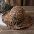 thumbnail image 2 of HAJWOH Elegant Woven Straw Sun Hat with Bow, Womens Straw Bucket Foldable Wide Brim Floppy Beach, 2 of 4
