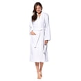 thumbnail image 4 of Turquaz Linen 100% Turkish Cotton White Terry / Velour Kimono Bathrobe (SM), 4 of 5