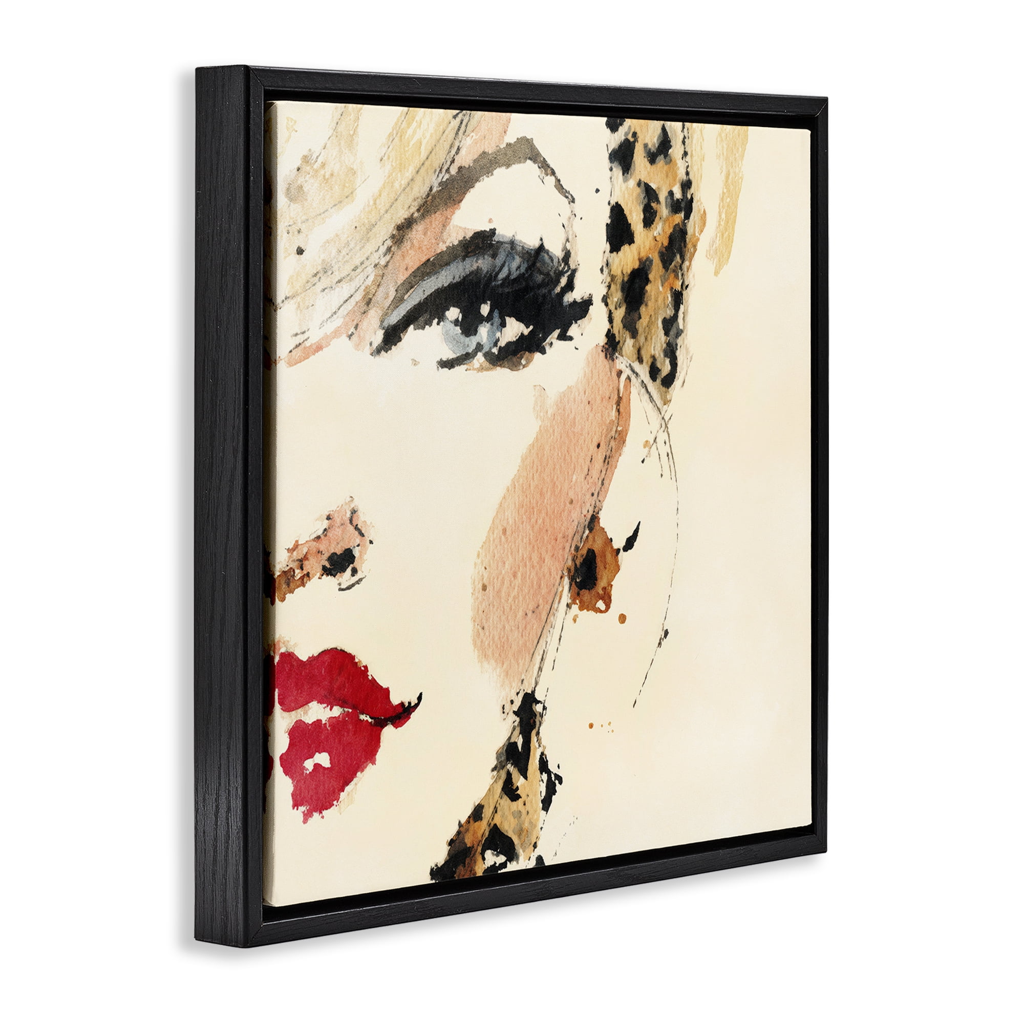 Stupell Industries Crimson Enigma Lipstick Black Framed Floater Canvas Wall Art, design by Svetlana Aleynikova
