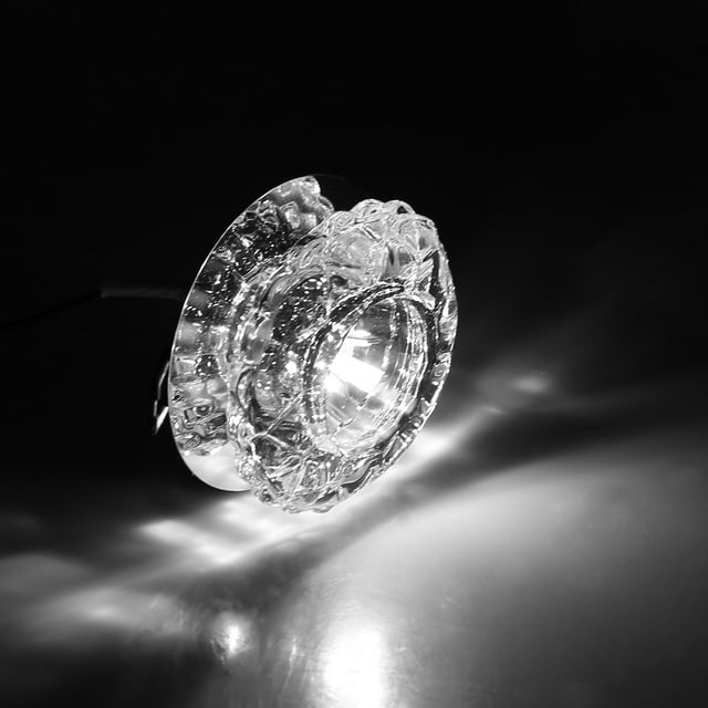 "Modern 3W LED Recessed Ceiling Spotlight with Crystal Glass Shade, Energy-Efficient and Eye-Friendly Lighting for Home, Office, and Commercial Spaces"
