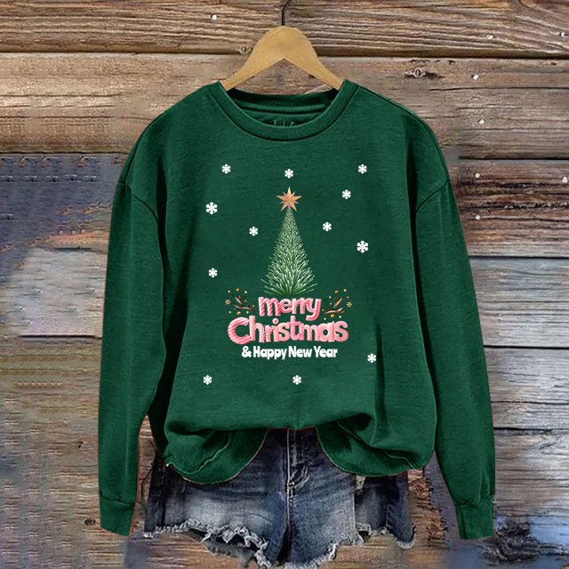 EGNMCR Chandails en Molleton à Capuche pour Femmes, Chandails en Molleton pour Femmes, Chandail à Capuchon Décontracté à Manches Longues de Noël Mode Décontractée à Manches Longues Col Rond Imprimé Chandails en Molleton Blouse pour Femmes