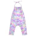 thumbnail image 2 of Girls' Jumpsuits Rompers Summer Casual Sleeveless Rompers With Pockets Spaghetti Strap Romper Mermaid Scale Pattern 1T, 2 of 7