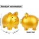 thumbnail image 2 of 2 Pcs Cute Piggy Bank Plastic Pig Money Bank Adults Piggy Bank Pig Money Box Coin Bank Plastic Saving (M) (Gold, Red), 2 of 4