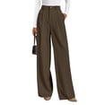 thumbnail image 1 of Pantalones de Pierna Ancha PRETTYGARDEN para Mujer Café XL, 1 of 6