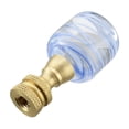 thumbnail image 2 of Aspen Creative 24026-31, Clear with Blue Grain Glass Lamp Finial in Copper, 2" Tall, 2 of 7