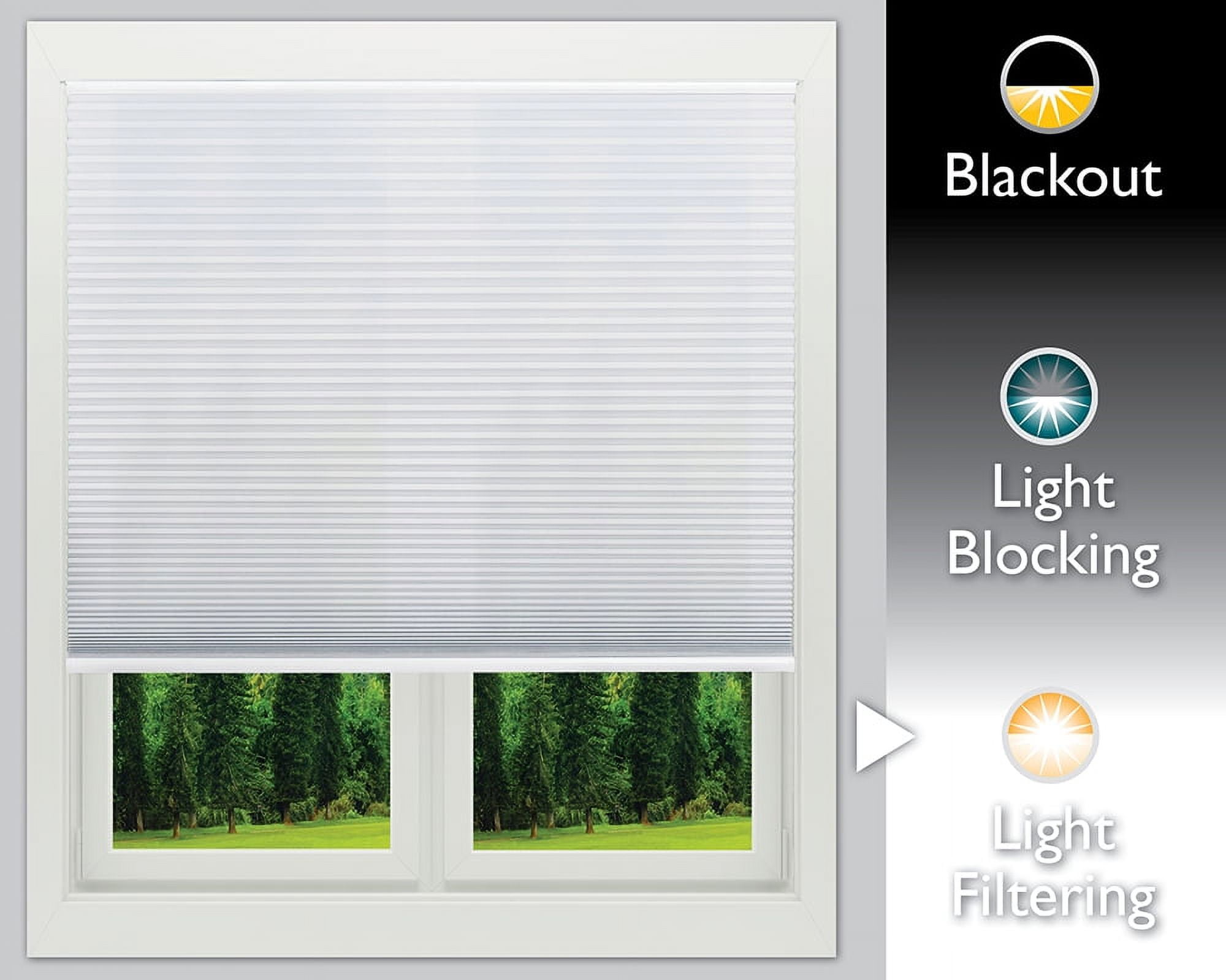Redi Shade No Tools Easy Lift Trim-at-Home Cordless Light Filtering Fabric Cellular Shade Gray, 30" W x 64" L, (Fits windows 19"- 30")