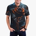 thumbnail image 2 of Cauagu Blue and Red Roses Artwork Print Men's Polo Shirts, Short-Sleeve Polo Shirts for Men Performance Golf Shirt Athletic Casual Collared T-Shirt-X-Large, 2 of 8