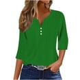 thumbnail image 1 of Yuyuzo T-Shirts à Manches Courtes pour Femmes Col Rond Haut d'Été Couleur Unie Basiques Blouses Amples, 1 of 7