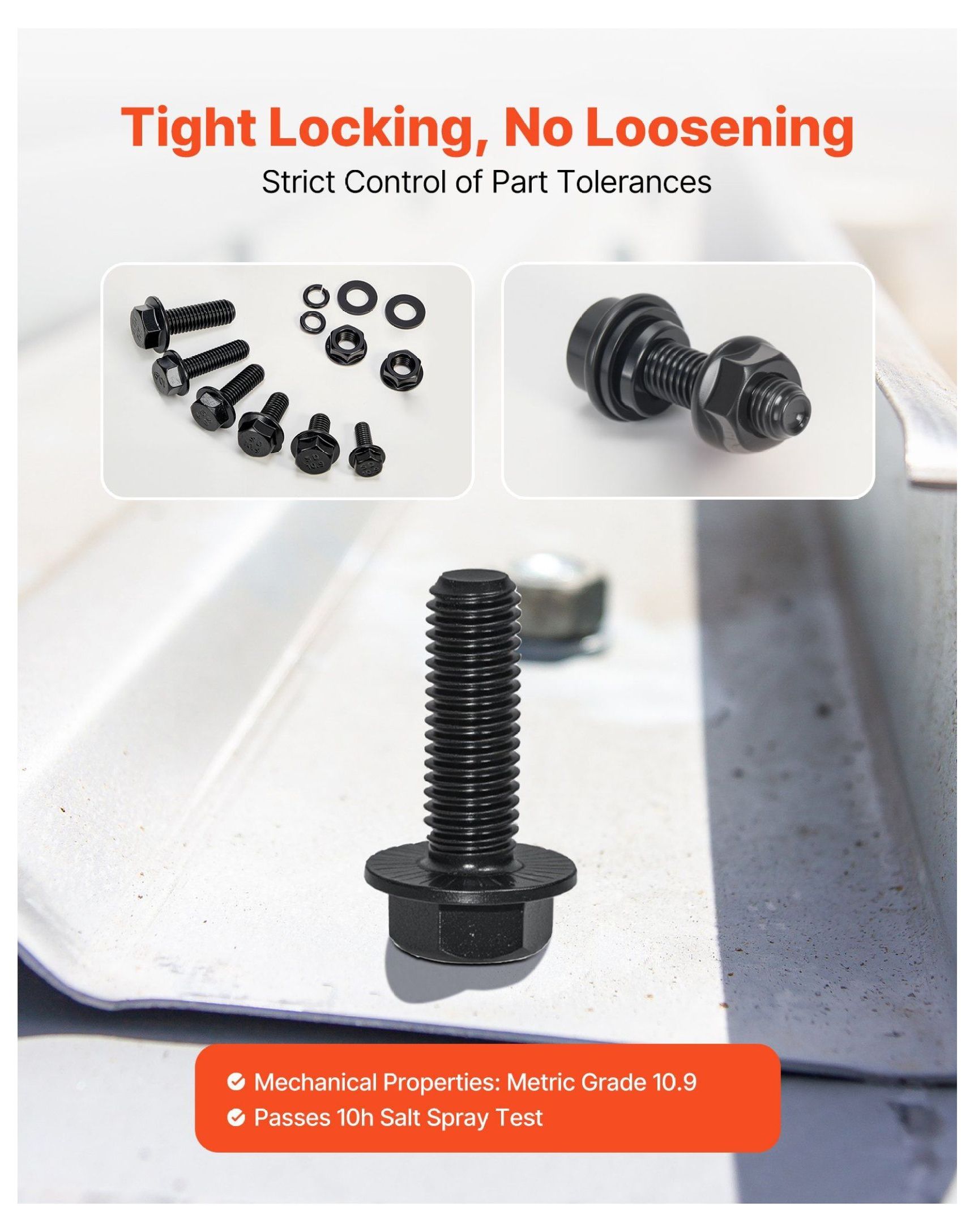 280 Pcs Metric Bolt Nut Assortment Kit - M6 M8 M10 Alloy Steel Fastener Set - Repair & DIY Hardware - Organized Storage Box Included